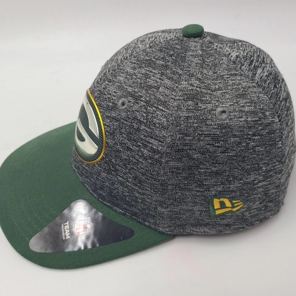 Child-Youth Green Bay Packers Hat Fitted New Era 39Thirty Heather Gray Green NFL